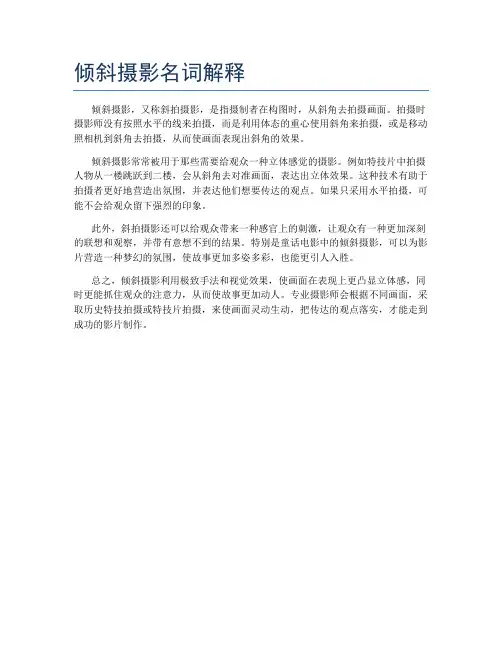 倾斜摄影名词解释