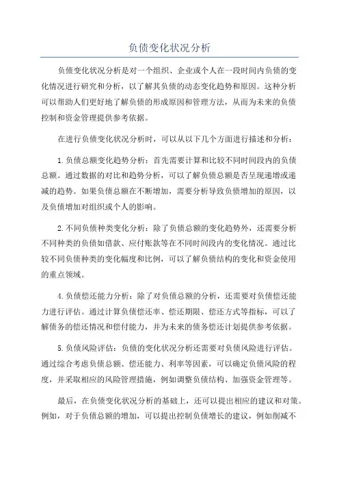 负债变化状况分析