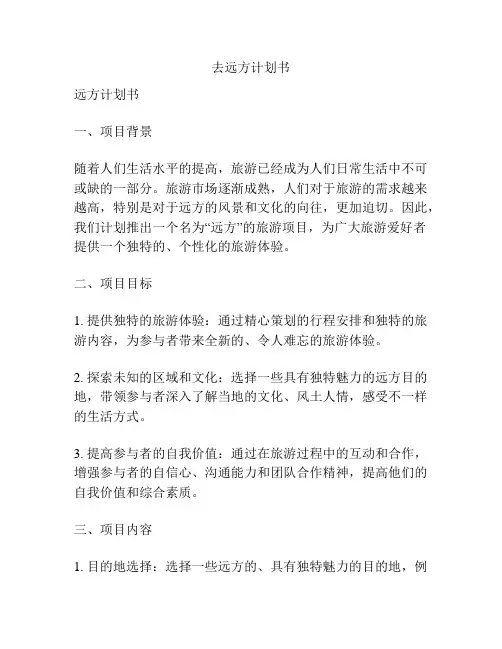 去远方计划书