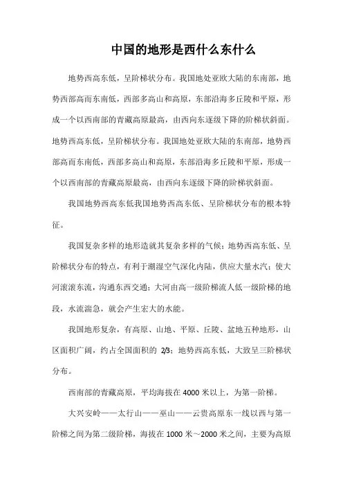 中国的地形是西什么东什么