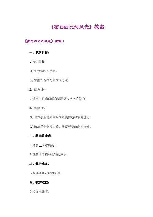 《密西西比河风光》教案