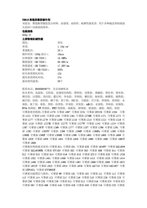 TS919高强度橡胶修补剂