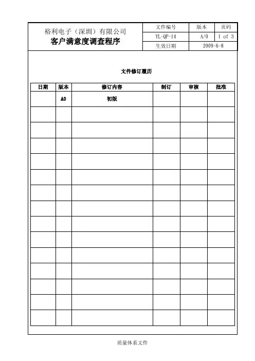 客户满意度调查程序