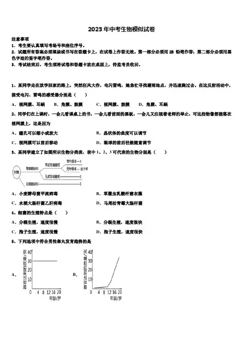 山西省运城2023年中考生物考试模拟冲刺卷含解析