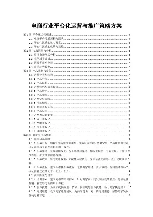 电商行业平台化运营与推广策略方案