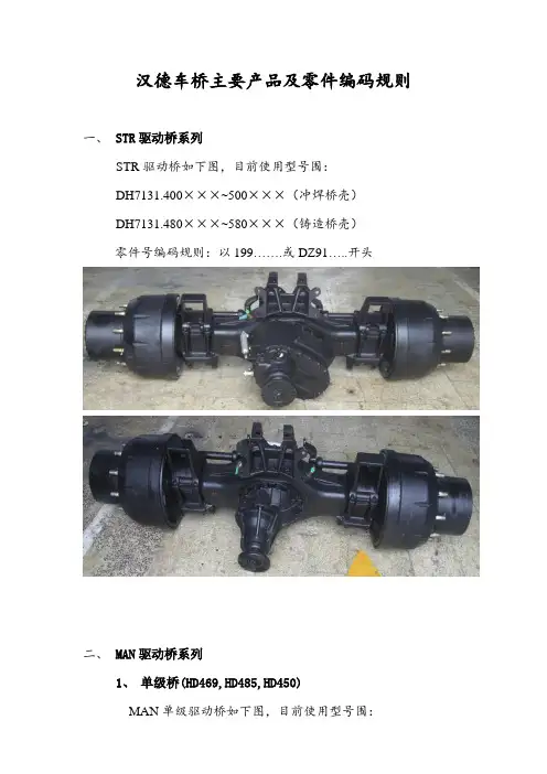 汉德车桥主要产品与零件编码规则