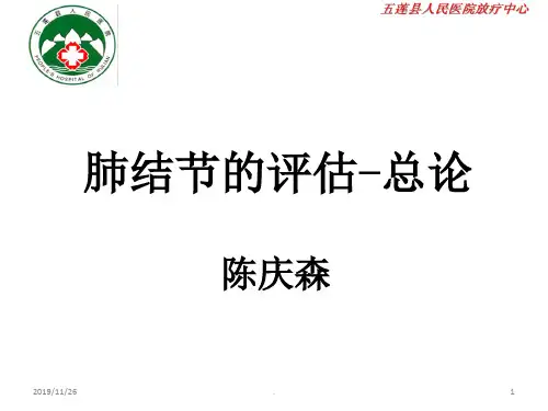 肺结节的评估-总论PPT课件