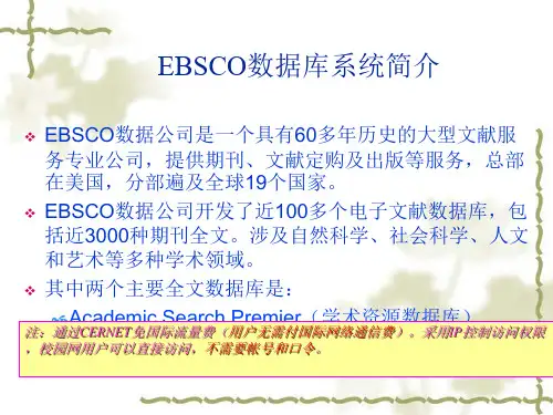 EBSCO数据库介绍