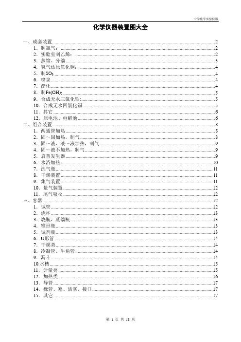 中学化学各仪器矢量图大全 