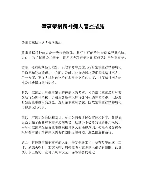 肇事肇祸精神病人管控措施