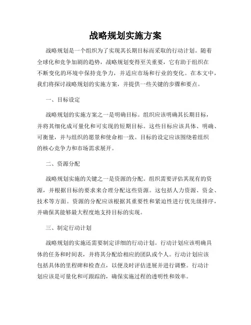 战略规划实施方案
