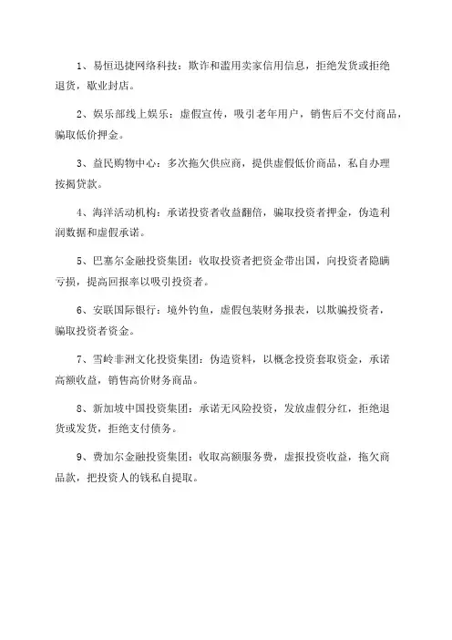 2022年传销名单大全有为