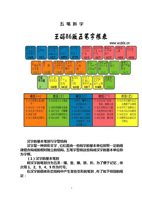 五笔拆字 详细 一周学好五笔