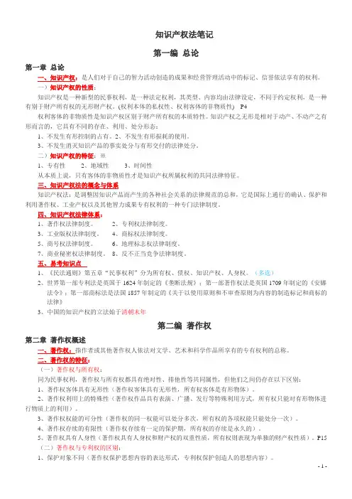 知识产权法笔记(法律专业自考)