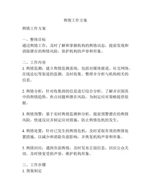 舆情工作方案