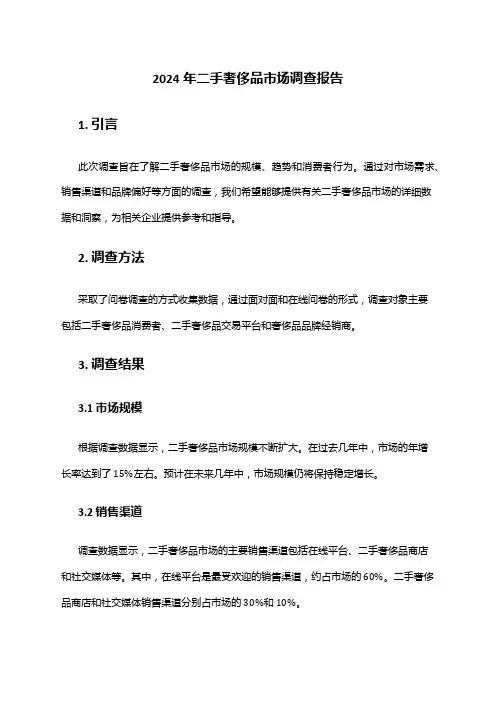 2024年二手奢侈品市场调查报告
