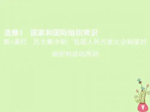 2019版高考政治一轮复习第4课时民主集中制我国人民代表大会制度的组织和活动原则课