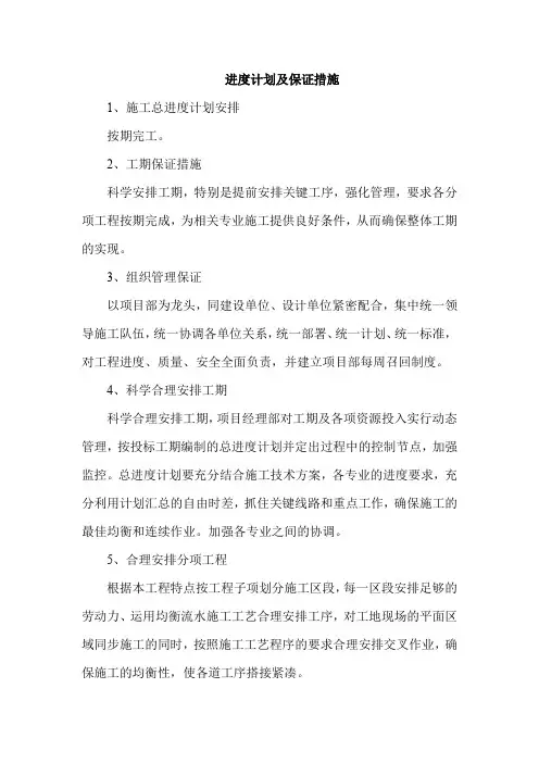 进度计划及保证措施
