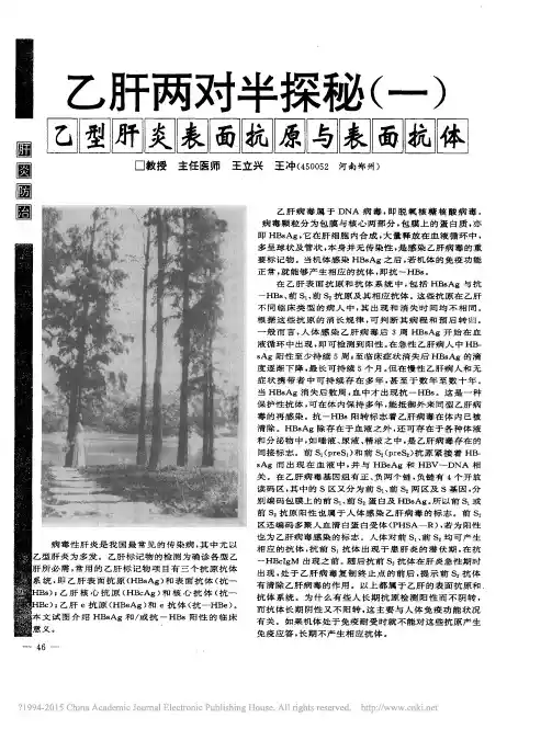 乙肝两对半探秘_一_乙型肝炎表面抗原与表面抗体