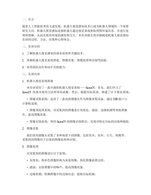 机器人视觉感知实训报告