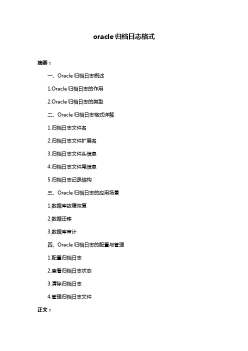oracle归档日志格式