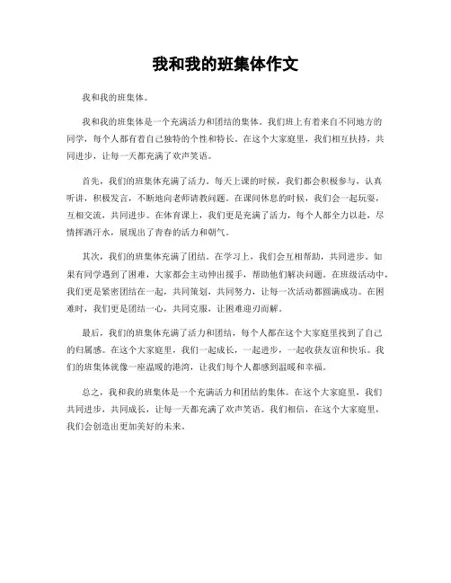 我和我的班集体作文