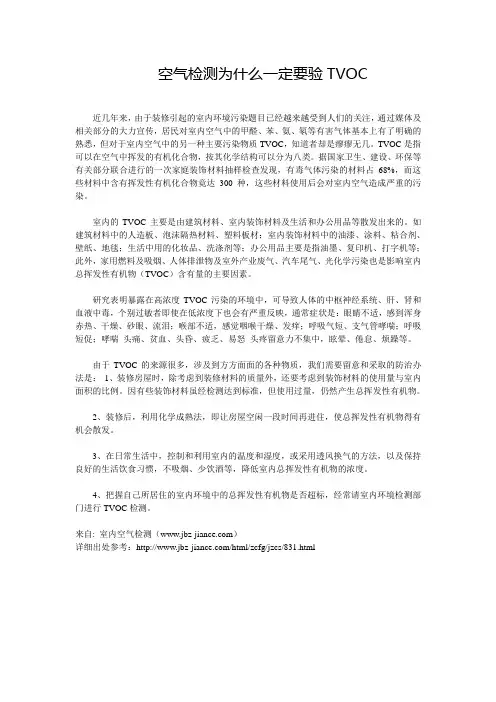 空气检测为什么一定要验TVOC