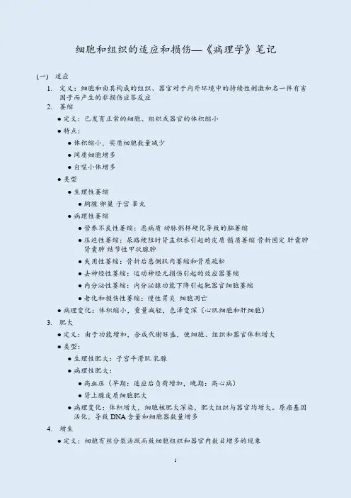 细胞和组织的适应和损伤—《病理学》笔记