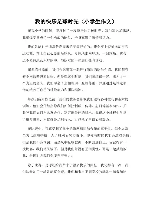 我的快乐足球时光(小学生作文)