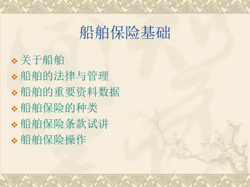 船舶保险知识培训教材ppt课件