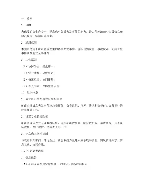 矿山各类突发事件应急预案