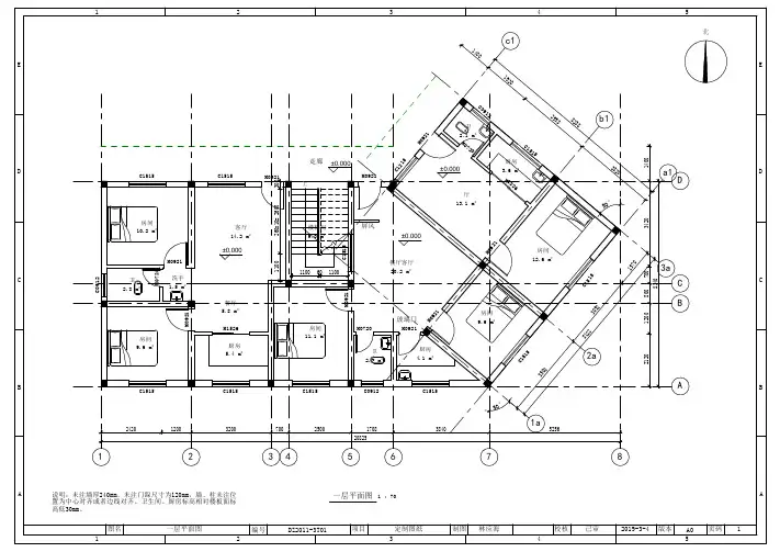 21x8.3 三层多边形农村楼房出租房设计图自建房平面图户型图