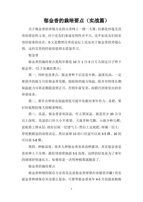 郁金香的栽培要点(实战篇)