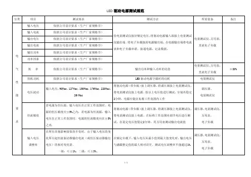 LED驱动电源测试规范