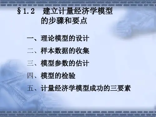 建立计量经济学模型的步骤和要点