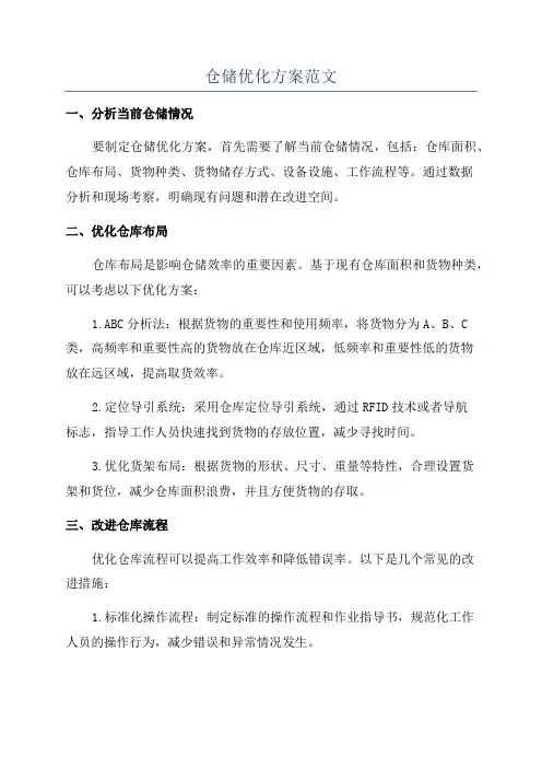 仓储优化方案范文