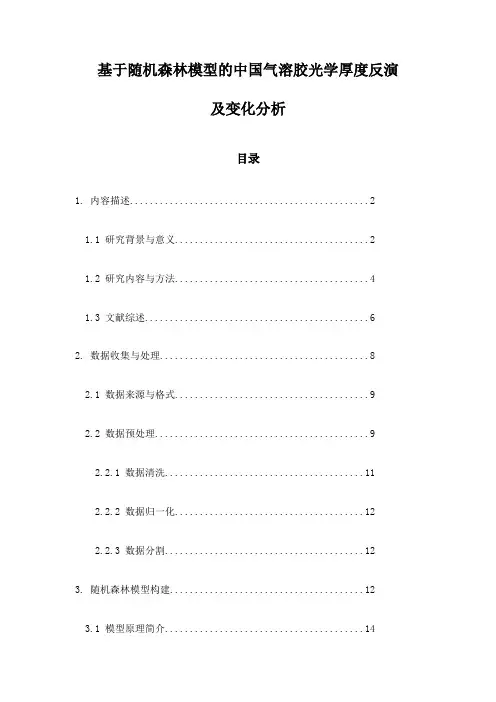 基于随机森林模型的中国气溶胶光学厚度反演及变化分析