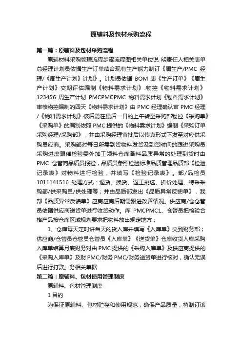 原辅料及包材采购流程