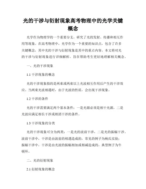 光的干涉与衍射现象高考物理中的光学关键概念