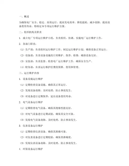 电厂专项运行维护方案