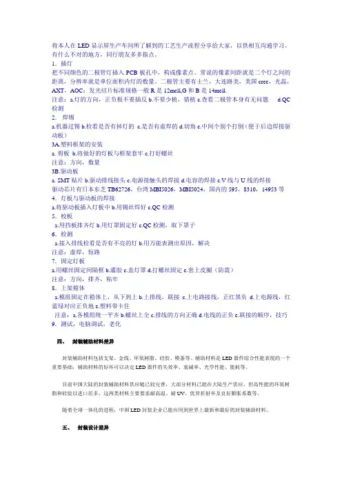LED显示屏制作流程