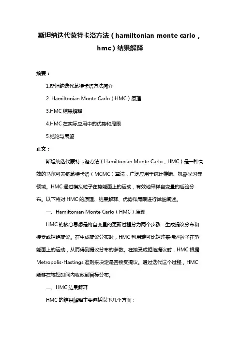 斯坦纳迭代蒙特卡洛方法(hamiltonian monte carlo,hmc)结果解释