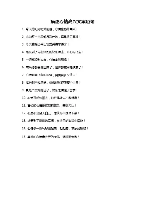 描述心情高兴文案短句
