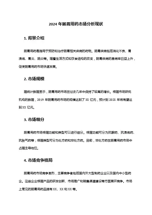 2024年肠胃用药市场分析现状