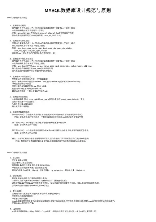 MYSQL数据库设计规范与原则