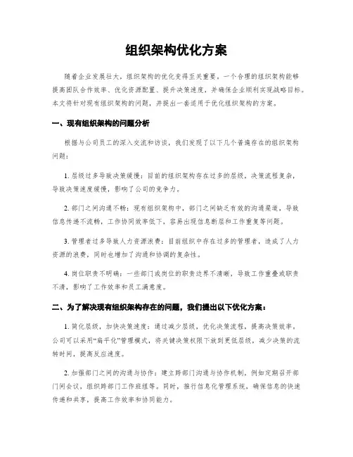 组织架构优化方案