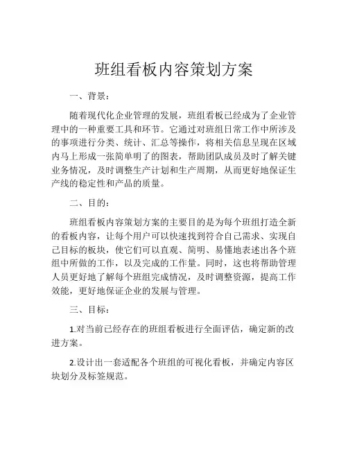 班组看板内容策划方案