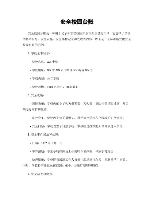 平安校园台账