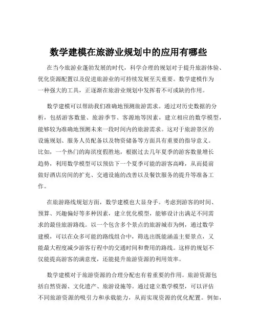 数学建模在旅游业规划中的应用有哪些