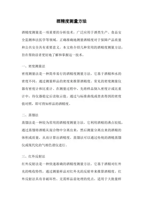 酒精度测量方法